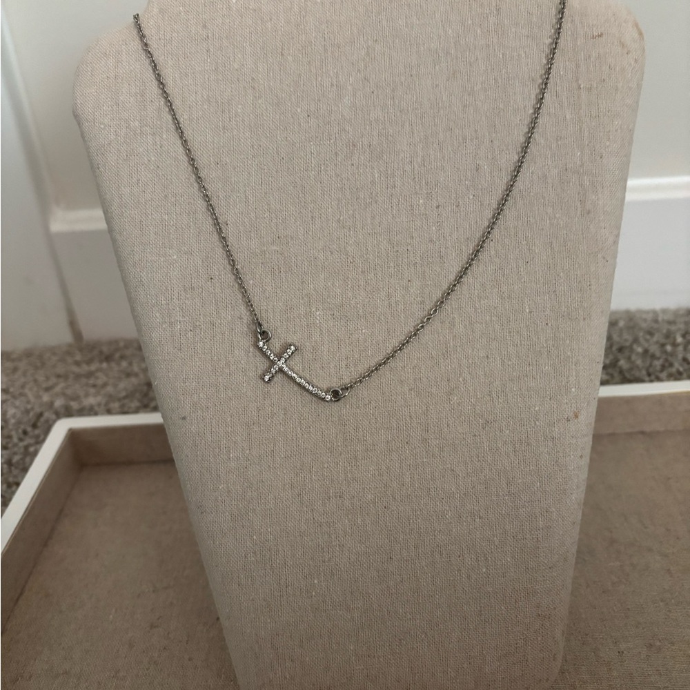 Silver Cross Pendant Necklace